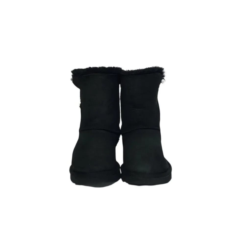 UGG Bailey Zip Short Boot Black Suede Shearling Fur Lined Boots Women’s Size 8